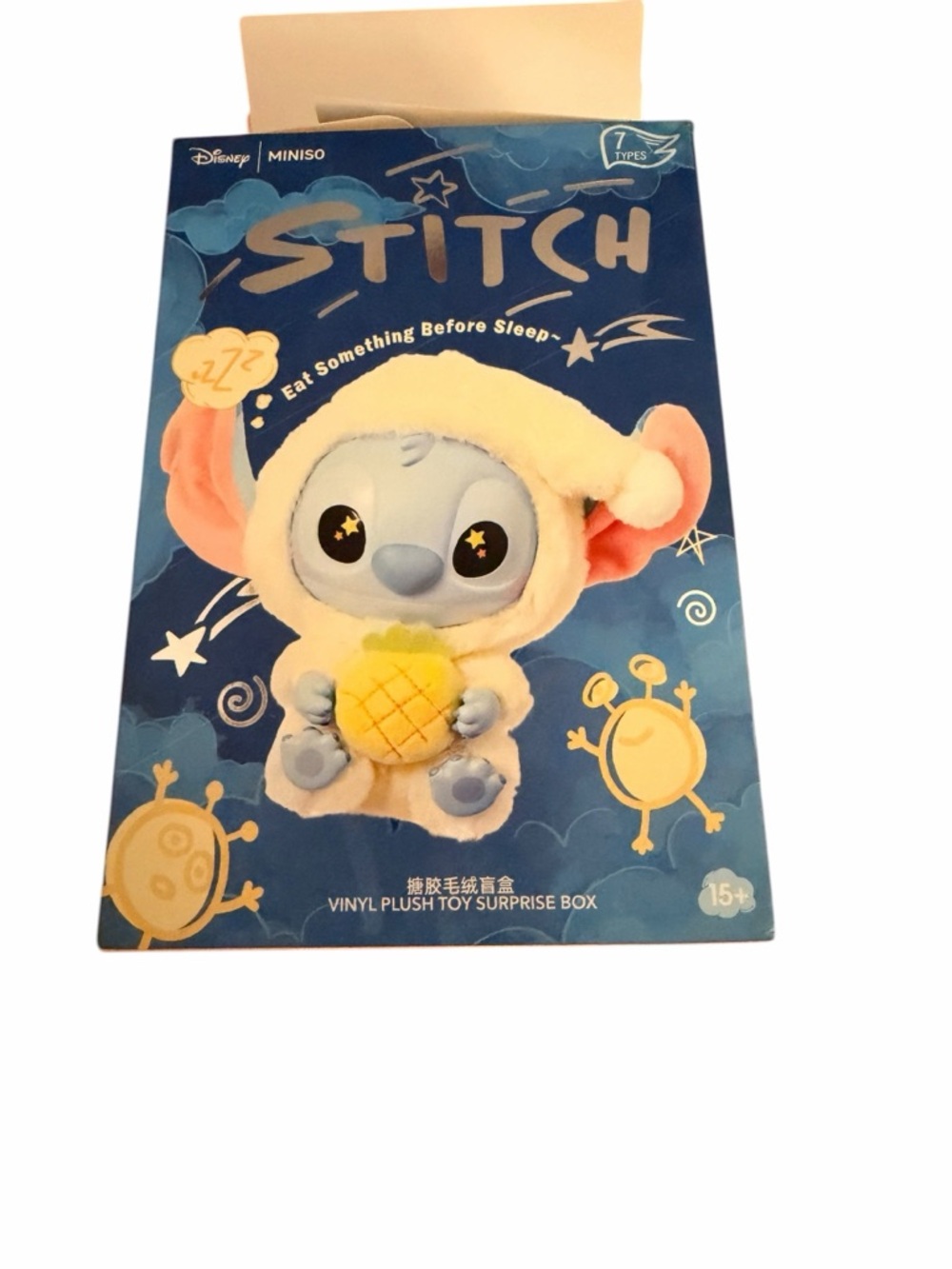 Disney Stitch Plush - Light Blue with Cream Hoodie and Pink Ears